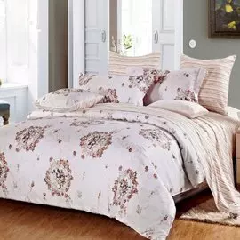 Постельное белье семейное, простыня 220х240 см, 2 наволочки 70х70 см, 2 наволочки 50х70 см, пододеяльник 145х215 см, Cleo, поплин, коллекция Pure Cotton, 41/176-PC