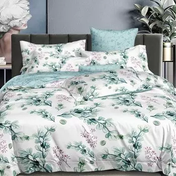 Постельное белье семейное, простыня 220х240 см, 2 наволочки 70х70 см, 2 пододеяльника 145х215 см, Cleo, поплин, коллекция Pure Cotton, 40/230-PC