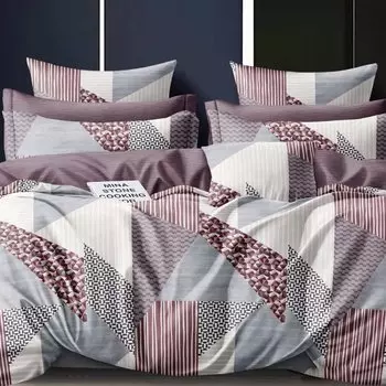 Постельное белье семейное, простыня 220х240 см, 2 наволочки 70х70 см, 2 пододеяльника 145х215 см, Cleo, поплин, коллекция Pure Cotton, 40/253-PC