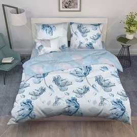 Постельное белье 2-спальное, простыня 200х216 см, 2 наволочки 70х70 см, пододеяльник 175х215 см, Василиса, бязь, Волшебный свет 70090/1