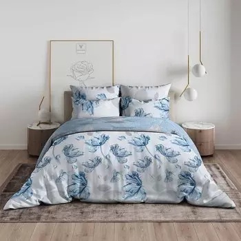 Постельное белье евростандарт, простыня 200х216 см, 2 наволочки 70х70 см, пододеяльник 200х215 см, Василиса, бязь, Волшебный свет 70090/1