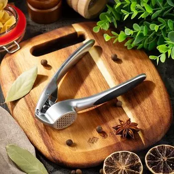 Пресс для чеснока Daniks, Laguna, металл, с металлической ручкой, хром, S-Z90714