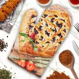 Прихватка-варежка 26х18 см, 100% хлопок, 200 гр, Silvano, Ягодный пирог, 100035