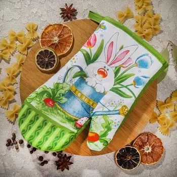 Прихватка-варежка кухонная 17х27 см, 100% хлопок, Wellness, Прятки