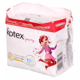 Прокладки женские Kotex, Young Normal, 10 шт, для девочек подростков, 4426