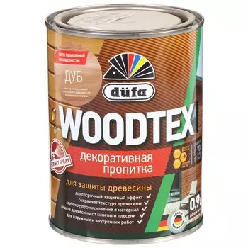Пропитка Dufa, Woodtex, для дерева, защитная, дуб, 0.9 л