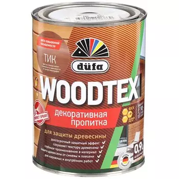 Пропитка Dufa, Woodtex, для дерева, защитная, тик, 0.9 л