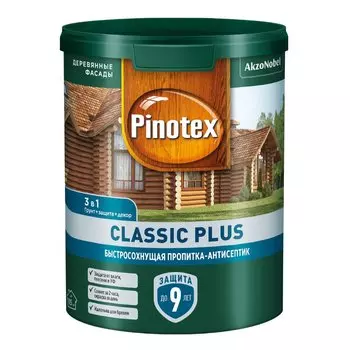 Пропитка Pinotex, Classic Plus, для дерева, база под колеровку, 0.9 л