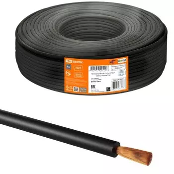 Провод ПуГВнг(А)-LS, 1х2.5 мм, 100 м, медь, ГОСТ, черный, TDM Electric, SQ0124-0836