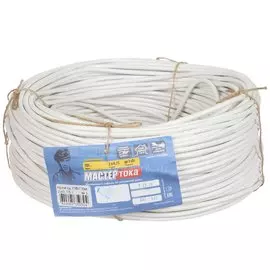 Провод ПВС, 2х0.75 мм, 10 м, медь, гибкий, ТУ, белый, Рыбинский КЗ, SQ0118-0601