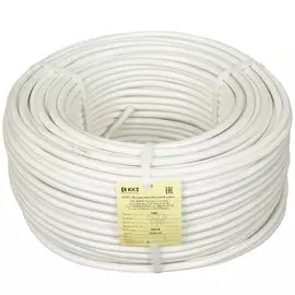 Провод ПВС, 2х2.5 мм, 100 м, медь, гибкий, ГОСТ, белый, ККЗ, 00-00000914