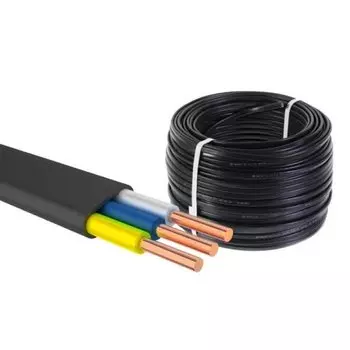 Провод ВВГп нг LS (A), 3х2.5 мм², 20 м, (N PE) 0.66кВ, черный, ПромЭл, 13321900