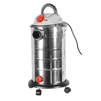 Пылесос строительный, Ресанта, ПС-1500/30, 1500 Вт, 30 л, сухая и влажная уборка, 144 м/ч, 40 л/сек, 75/19/2
