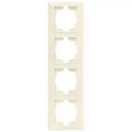 Рамка четырехместная Ledard вертикальная кремовая