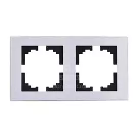 Рамка двухместная Lezard Rain 703-0202-147 горизонтальная белая