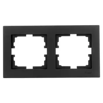 Рамка двухпостовая, пластик, черный бархат, без вставки, Lezard, Vesna, 742-4200-147