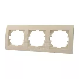 Рамка трехместная Lezard Deriy 702-0300-148 горизонтальная кремовая