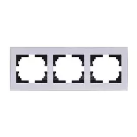 Рамка трехпостовая, горизонтальная, керамика, белая, Lezard, Rain, 703-0202-148