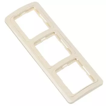 Рамка трехпостовая, горизонтальная, ABS пластик, слоновая кость, UNIVersal, Валери, Б-ВР003Г