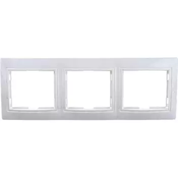 Рамка трехпостовая, пластик, белая, горизонтальная, UNIVersal, Севиль, С0045