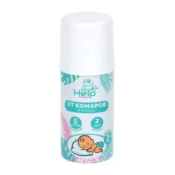 Репеллент от комаров, мошек, аэрозоль, для детей, Help, 90 мл