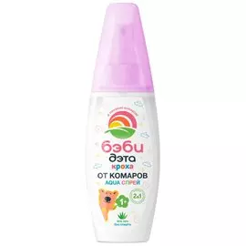 Репеллент от комаров, спрей, для детей, Бэби Дэта, Aqua 2в1, 100 мл