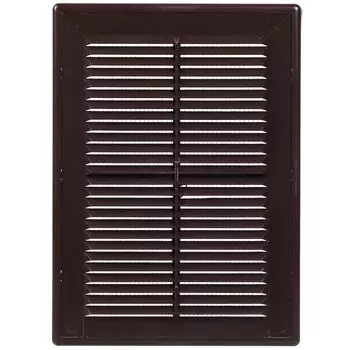Решетка вентиляционная ABS пластик, разъемная, 184х253 мм, с сеткой, коричневая, Event, 1825Р
