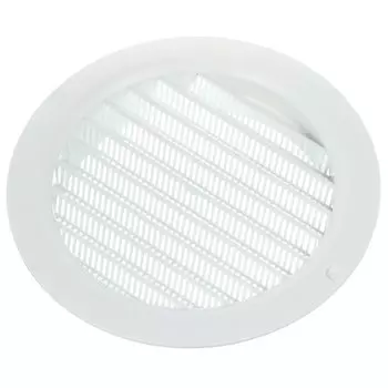 Решетка вентиляционная ABS пластик, установочный диаметр 125 мм, с сеткой, круглая, с фланцем d125, белая, Event, РК125с