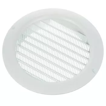 Решетка вентиляционная ABS пластик, установочный диаметр 150 мм, с сеткой, круглая, с фланцем d150, белая, Event, РК150с