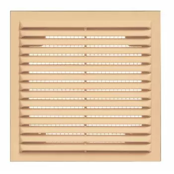 Решетка вентиляционная ABS пластик, вытяжная, 190х190 мм, бежевая, Viento, Серия В, 1919Вбеж
