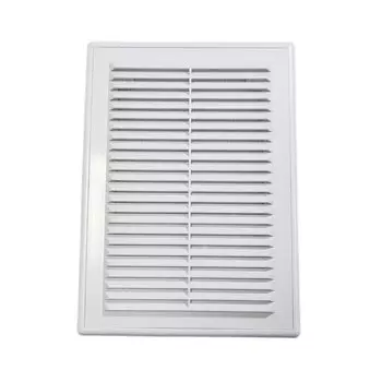 Решетка вентиляционная ABS пластик, вытяжная, 250х180 мм, с рамкой, с защитой от обратной тяги, белая, Viento, 1825ВР-ОК