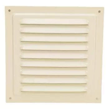 Решетка вентиляционная металл, 150х150 мм, с сеткой, бежевая, Viento, РМ1515беж