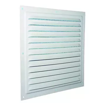 Решетка вентиляционная металл, 300х300 мм, с сеткой, белая, Viento, РМ3030