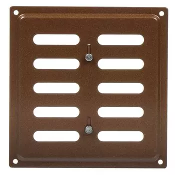 Решетка вентиляционная металл, регулируемая, 150х150 мм, коричневая, Event, 150х150ВРР