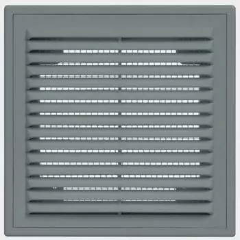 Решетка вентиляционная пластик, настенная, 150х200 мм, с сеткой, графит, Viento, 1520ВР