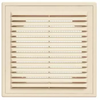 Решетка вентиляционная пластик, разъемная, 150х150 мм, с сеткой, слоновая кость, Viento, 1515ВР