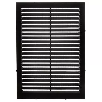 Решетка вентиляционная пластик, вытяжная, 130х190 мм, с сеткой, черная, Viento