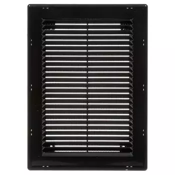 Решетка вентиляционная пластик, вытяжная, 180х250 мм, с сеткой, черная, Viento