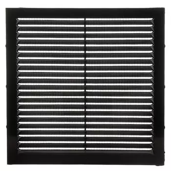 Решетка вентиляционная пластик, вытяжная, 190х190 мм, с сеткой, черная, Viento