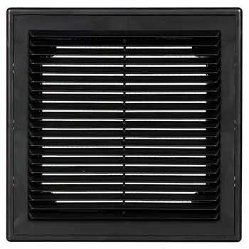 Решетка вентиляционная пластик, вытяжная, 210х210 мм, с рамкой, графит, Viento, Серия ВР