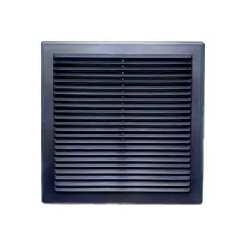 Решетка вентиляционная пластик, вытяжная, 240х170 мм, с сеткой, графит, Viento, Серия В, 1724В-графит