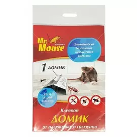 Родентицид Mr.Mouse, от грызунов и насекомых, ловушка клеевая домик