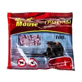 Родентицид Mr.Mouse, от грызунов, с эффектом мумификации, гранулы, 100 г