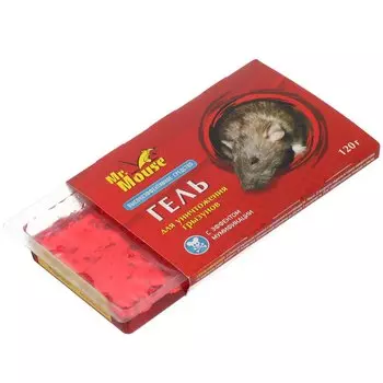 Родентицид Mr.Mouse, от грызунов, с эффектом мумификации, 120 мл, гель
