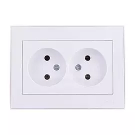 Розетка cкрытой установки двухместная Lezard Rain 703-0202-128, белая