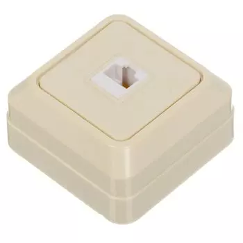 Розетка компьютерная открытой установки, 1 гнездо, 1 А, ABS пластик, IP20, слоновая кость, UNIVersal, RJ45, 1073