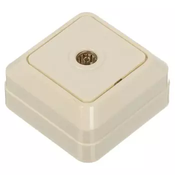 Розетка компьютерная открытой установки, 1 гнездо, ABS пластик, IP20, слоновая кость, тупиковая, UNIVersal, Б-О0021