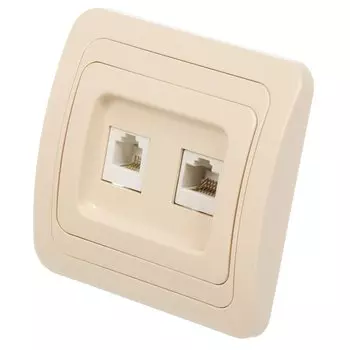 Розетка компьютерная скрытой установки, 1 А, ABS пластик, IP20, слоновая кость, телефонная, UNIVersal, RJ45