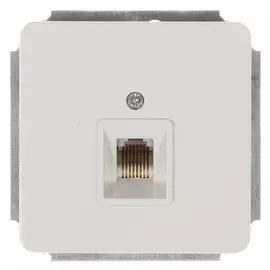 Розетка компьютерная скрытой установки, без заземления, белая, без крышки, Gusi Electric, RJ45, C1К1-001