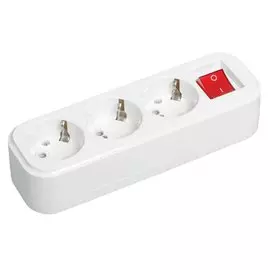 Розетка переносная 3 гнезда, 16 А, разборная, белая, IEK, К03, KYP11-16-03-00-Z